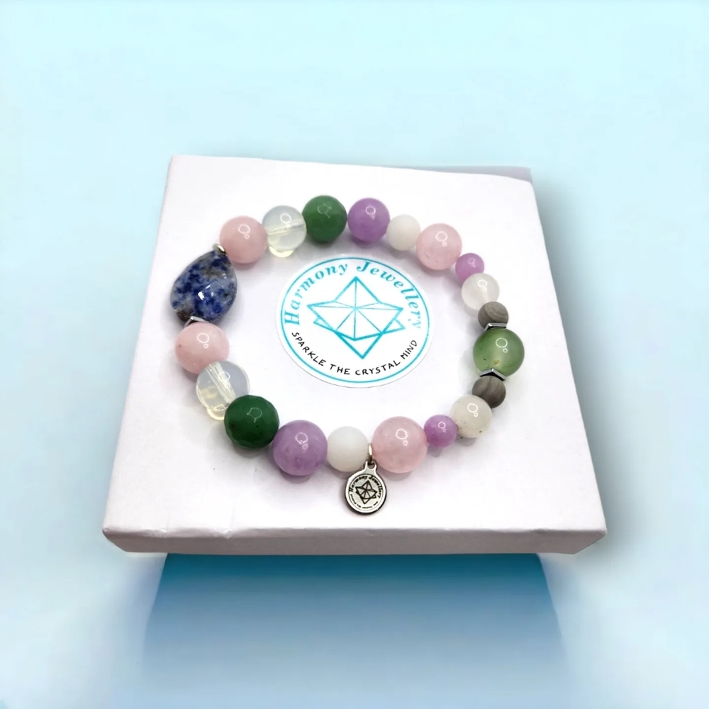 Mixed Natural Crystal bracelet harmony charm
